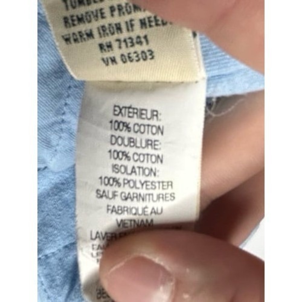 Vintage Y2k L.L. Bean Quilted Lined Blue Flannel Button Up Shacket Womens Medium - Picture 5 of 8